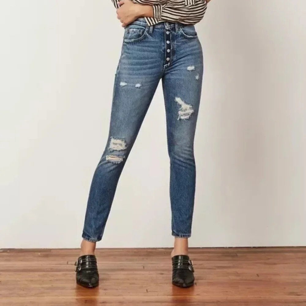 Boyish Billy High Rise Skinny Jeans Waterfront Wash Blue 9995